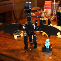 LEGO Ender Dragon and Steve Scale